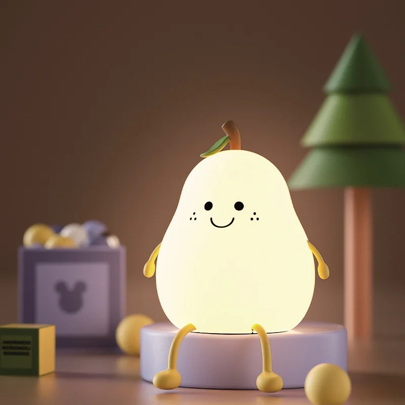 LED Silicone Night Light Dimming Pear Fruit Table Lamp Bedroom Bedside Decoration with 7-Color and Timer USB Rechargeable Touch
LED Silicone Night Light Dimming Pear Fruit Table Lamp Bedroom Bedside Decoration with 7-Color and Timer USB Rechargeable Touch