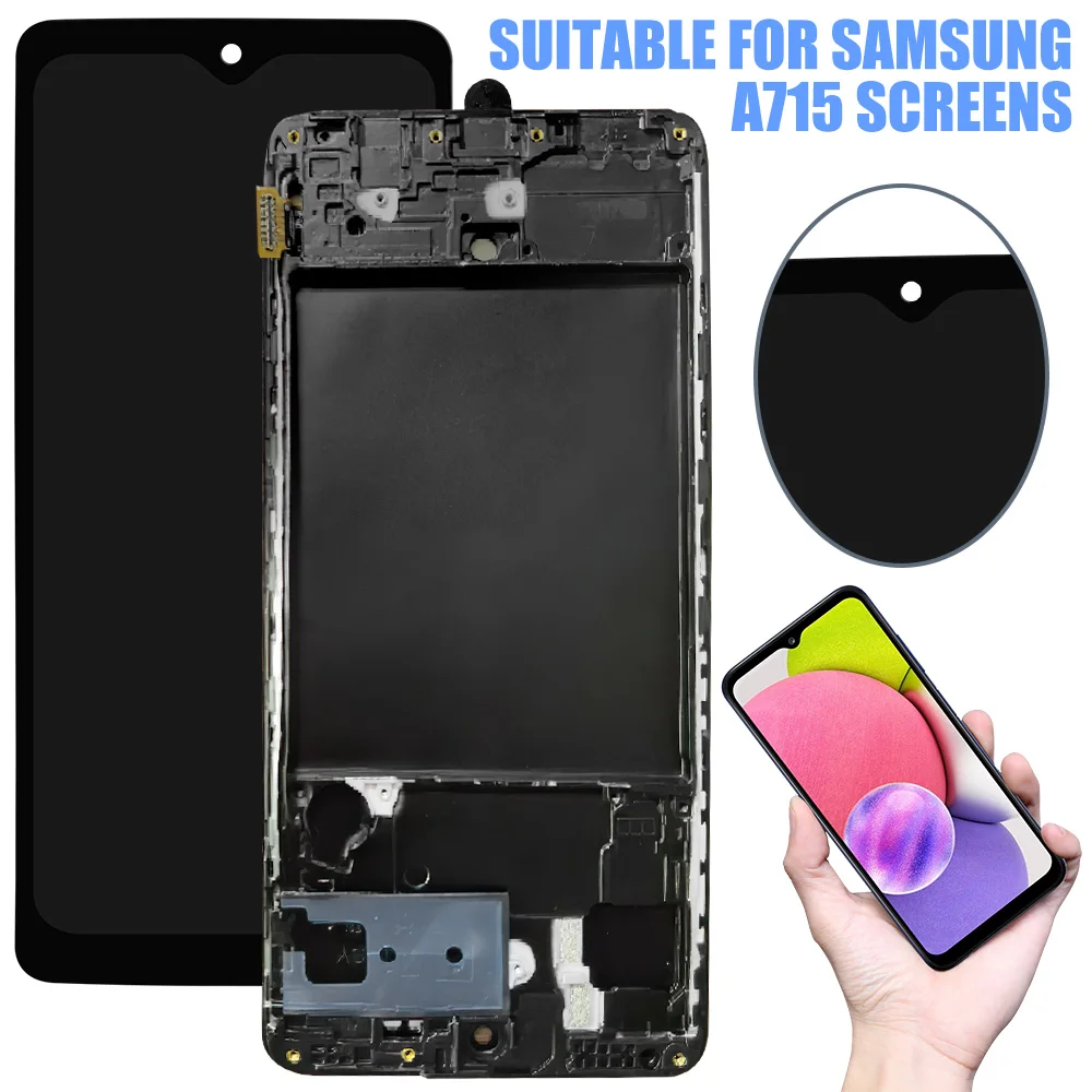 ЖК-дисплей Incell для Samsung Galaxy A71, сенсорный экран с дигитайзером в сборе, запасные части с рамкой
ЖК-дисплей Incell для Samsung Galaxy A71, сенсорный экран с дигитайзером в сборе, запасные части с рамкой
