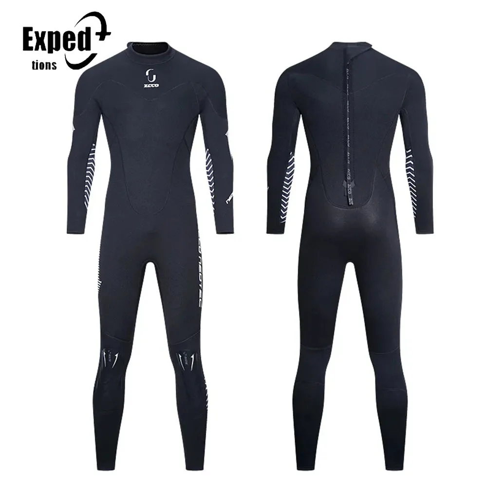 

3mm Full Body Neoprene Diving Back Zip Wetsuit Long Sleeves Thermal New Swimsuit For Surfing Swimming Snorkeling Kayaking Sport