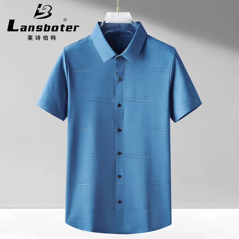 Summer Blue New Trackless High-elastic Short-sleeved Shirt Men's Slim Fit Breathable Non-ironing Work Plaid Business Shirt
Summer Blue New Trackless High-elastic Short-sleeved Shirt Men's Slim Fit Breathable Non-ironing Work Plaid Business Shirt