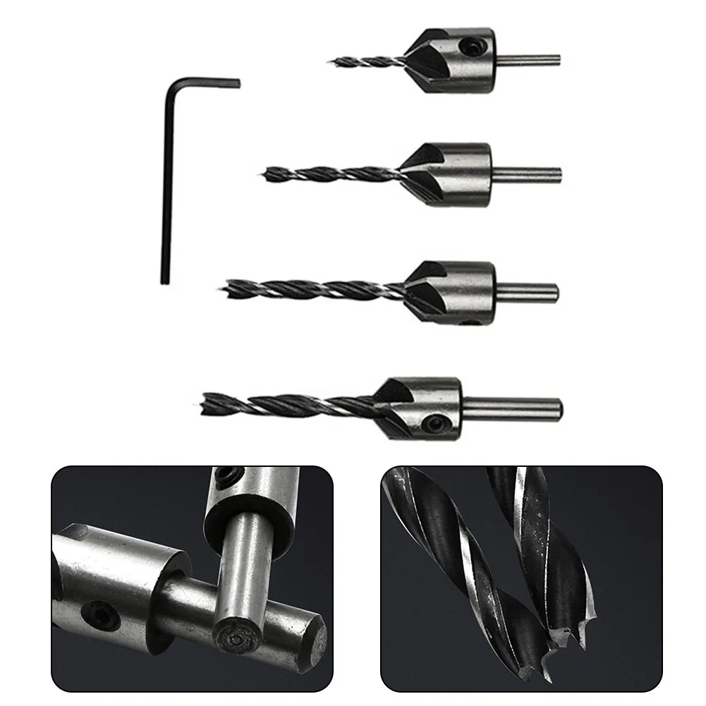 4PCS Countersink Drill Bit Set Hole Drill Woodworking Chamfer Bit Set HSS Three-point Reaming Drill Woodworking Chamfer Tool
4PCS Countersink Drill Bit Set Hole Drill Woodworking Chamfer Bit Set HSS Three-point Reaming Drill Woodworking Chamfer Tool