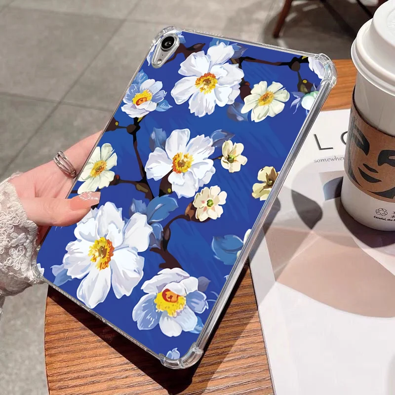 

For Samsung Galaxy Tab S9 FE A9 2023 A7 Lite 9.7 A8 A7 S7 FE S8 Plus 12.4 S6 Lite Cactus Flower Plants Soft TPU Transparent Case