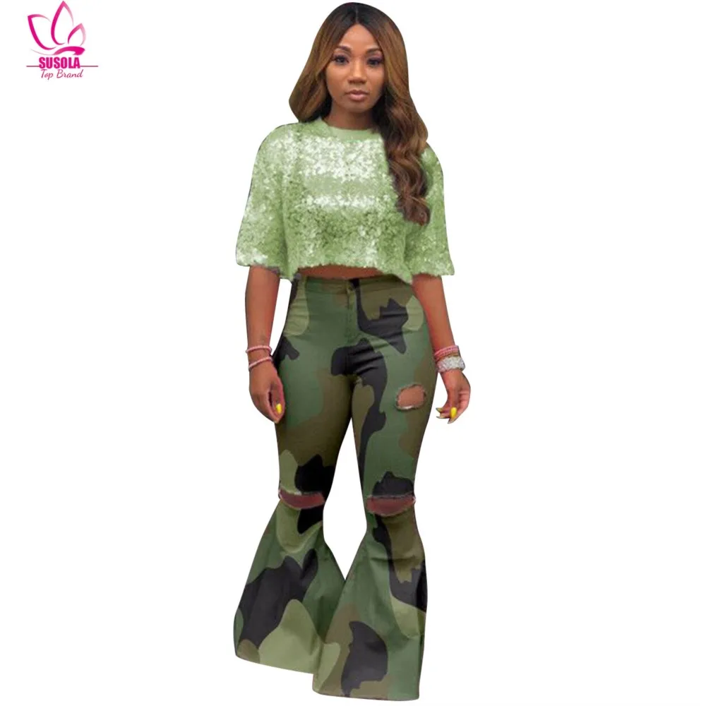 SUSOLA Women Camouflage Flare Jeans High Waist Ripped Jeans Lady Skinny Bell Bottom Jeans Pants Wide Leg Jeans Vaqueros
SUSOLA Women Camouflage Flare Jeans High Waist Ripped Jeans Lady Skinny Bell Bottom Jeans Pants Wide Leg Jeans Vaqueros