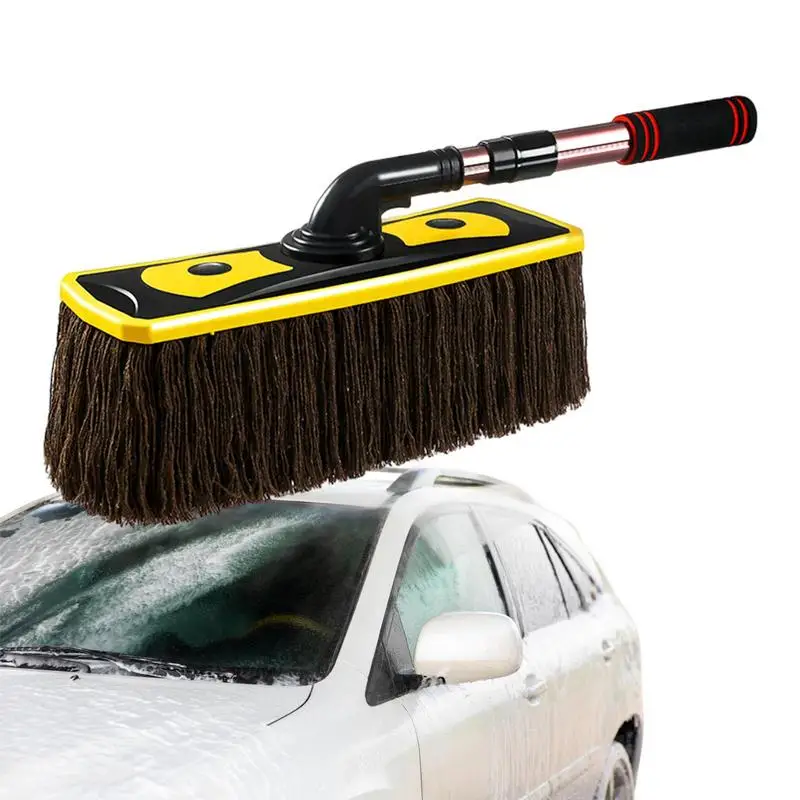 

Car Wash Mop Brush Soft Detailing Brush Dust Removing With Extendable Handle Car Cleaning Tool Wax Cotton Hair Car Washing For