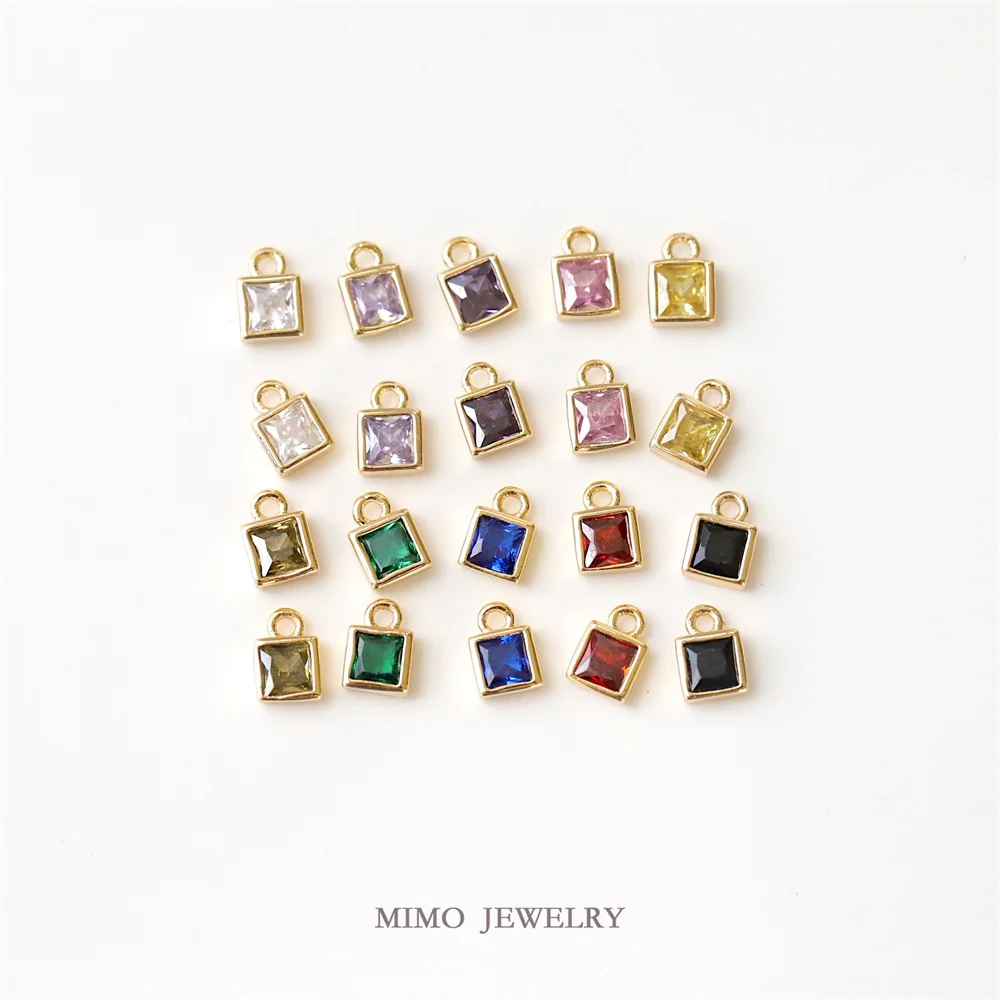 Micro Inlaid Zircon Mini Edging Small Square Charm Pendants 14K Gold Plated Brass Jewelry Making Supplies Diy Accessories M-497
Micro Inlaid Zircon Mini Edging Small Square Charm Pendants 14K Gold Plated Brass Jewelry Making Supplies Diy Accessories M-497
