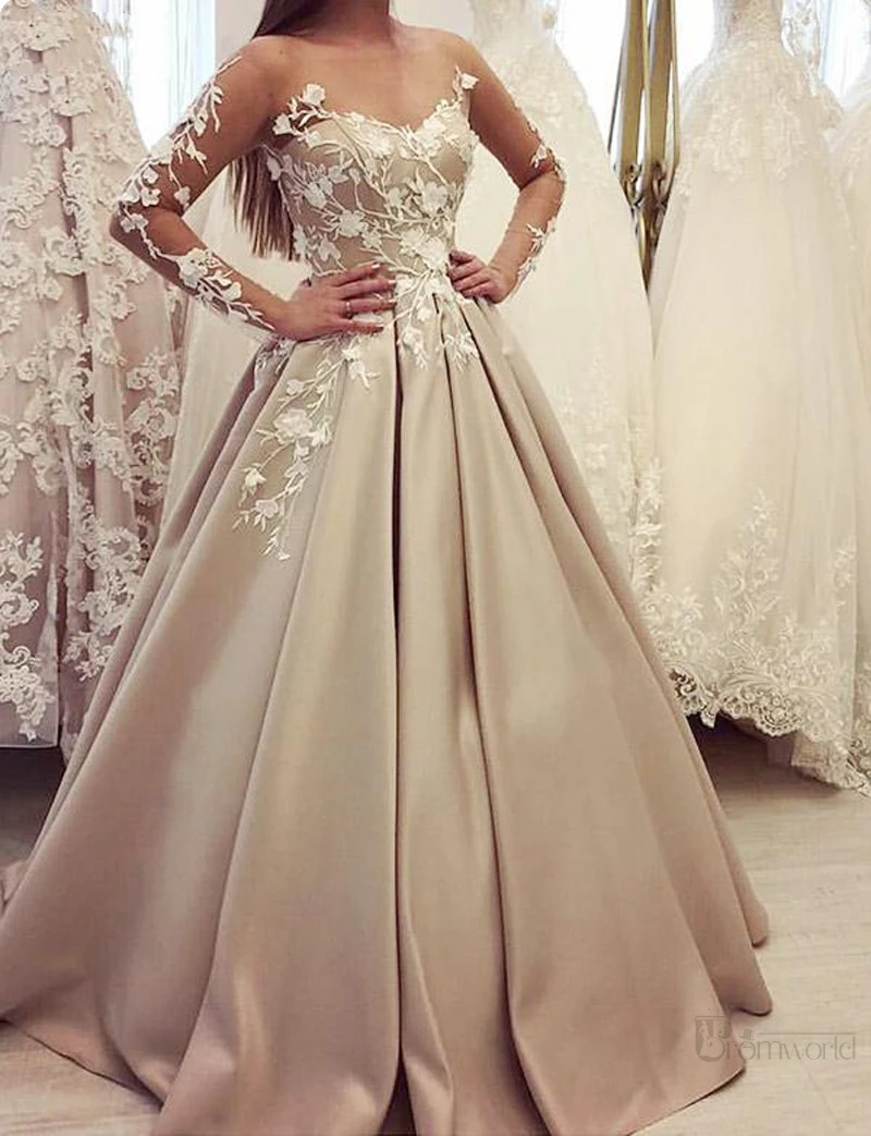 Angel Custom Delicate Khaki Satin Applique Long Sleeve Square Collar Prom Formal Evening Dress Pleated Lace Ball Gown
Angel Custom Delicate Khaki Satin Applique Long Sleeve Square Collar Prom Formal Evening Dress Pleated Lace Ball Gown