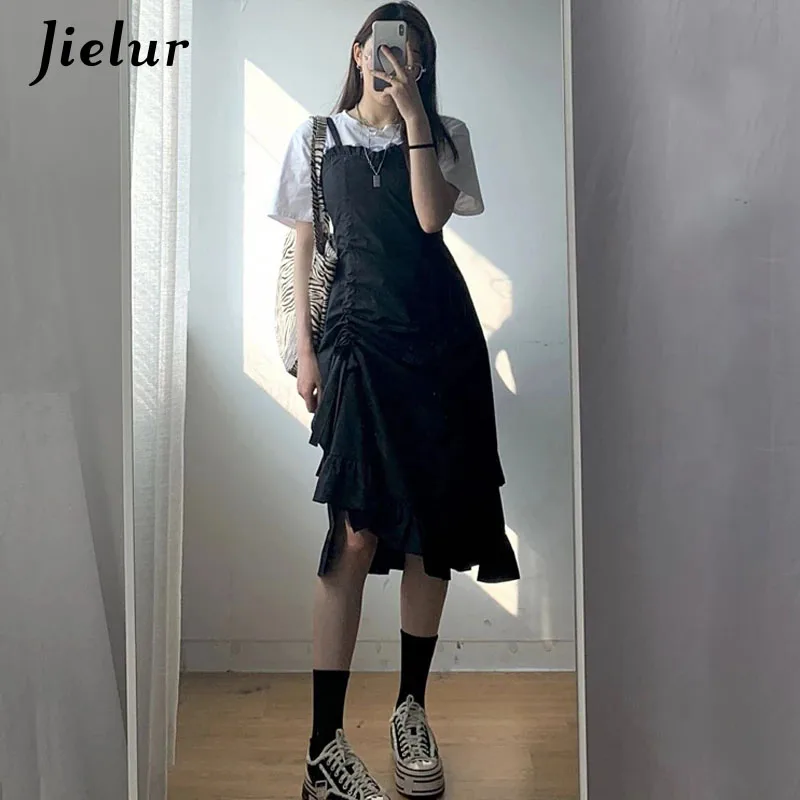 Summer Gothic Black Dress Women Spaghetti Strap Vintage Dress Female Evening Party One Piece Dress Korean Harajuku
Summer Gothic Black Dress Women Spaghetti Strap Vintage Dress Female Evening Party One Piece Dress Korean Harajuku