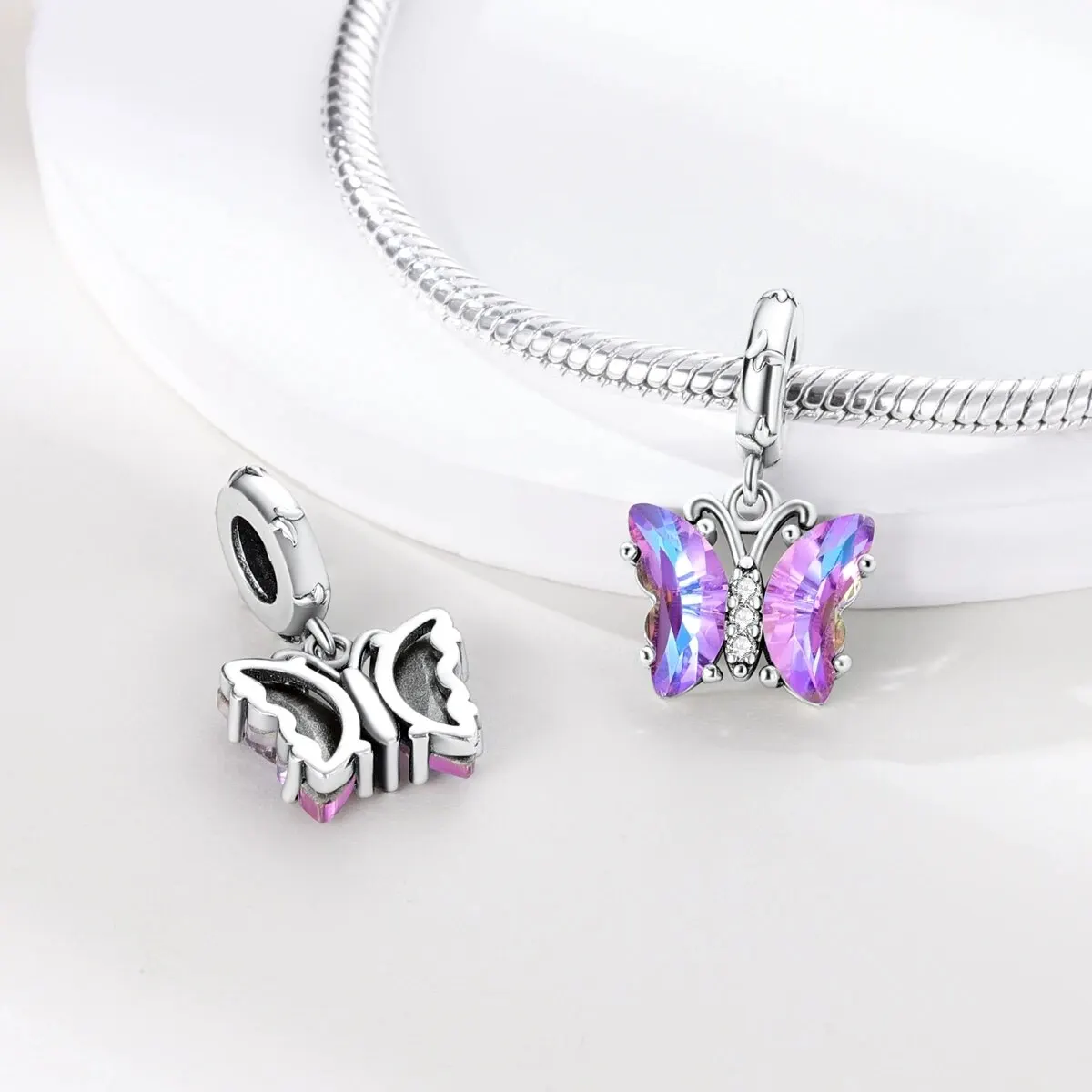 MULA 1PC Silver Plated Charms Firefly Butterfly Flower Fit Original Beads DIY Fashion Jewelry MULA 1PC Silver Plated Charms Firefly Butterfly Flower Fit Original Beads DIY Fashion Jewelry