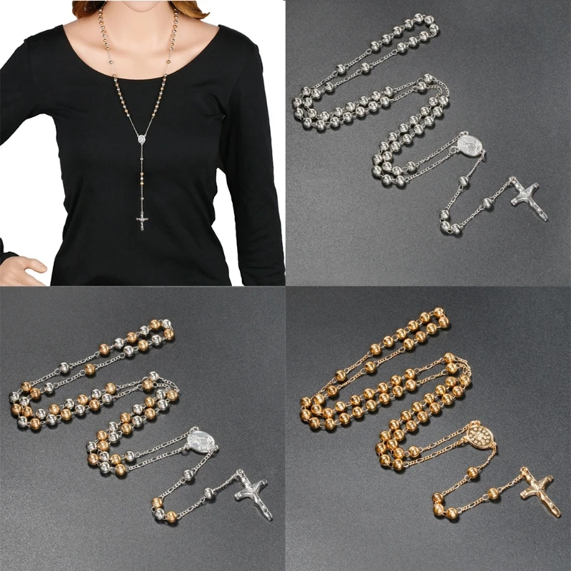 Catholic Beads Gold Silver Rosary Beaded Necklace Holy for Cross Religious Amulet for Women Men Prayer Chain Religious Dropship 
Catholic Beads Gold Silver Rosary Beaded Necklace Holy for Cross Religious Amulet for Women Men Prayer Chain Religious Dropship