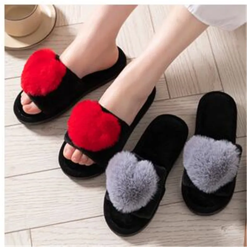 Heart Love Fluffy Fur Slippers Women Warm Open Toe Plush Memory Foam Slide Slippers Home 2023 Winter Indoor Shoes
Heart Love Fluffy Fur Slippers Women Warm Open Toe Plush Memory Foam Slide Slippers Home 2023 Winter Indoor Shoes