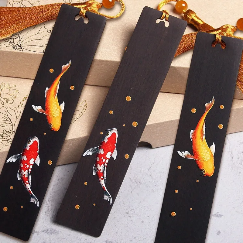 Retro Chinese Style Painted Koi Carp Wooden Bookmark Tassel Pendant Creative Book Mark Students Supplies Stationery Accessories
Retro Chinese Style Painted Koi Carp Wooden Bookmark Tassel Pendant Creative Book Mark Students Supplies Stationery Accessories