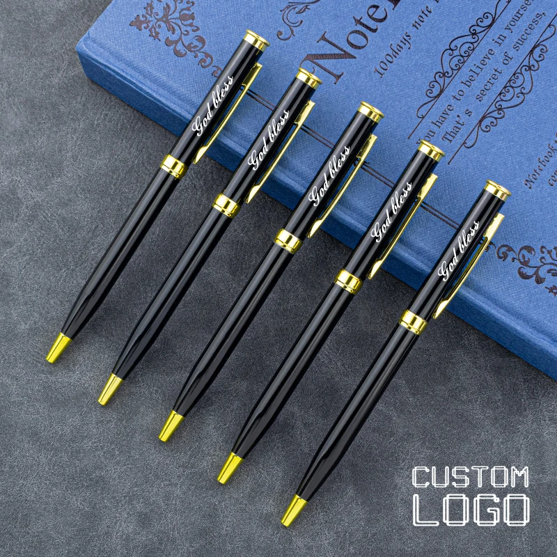 

Personalized Laser Engraved LOGO Metal Ballpoint Pen Customized With Your Text Small Business Advertising Gift Office Stationery