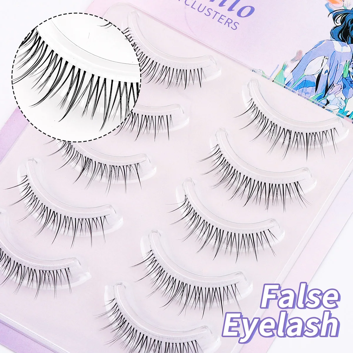 

5Pairs Faux Mink False Eyelashes Wispy Lashes Fluffy Handmade Fake Eyelashes Natural Look 5 Pairs Pack Luxury Cat Eye Lashes