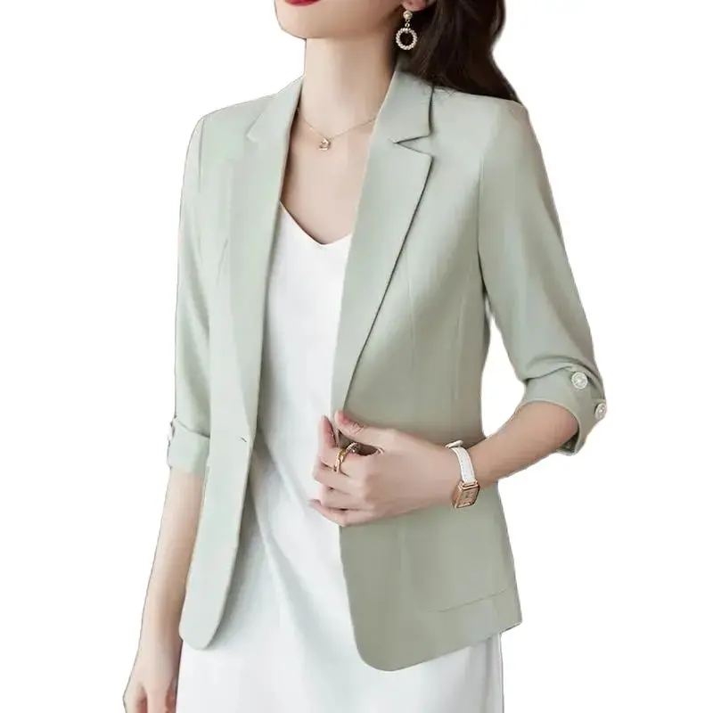 2023Spring Summer Blazer Women New Korean Fashion Elegant Thin Coat Three-Quarter Sleeve Casual Blazers Jacket Ladies Suit Coats
2023Spring Summer Blazer Women New Korean Fashion Elegant Thin Coat Three-Quarter Sleeve Casual Blazers Jacket Ladies Suit Coats