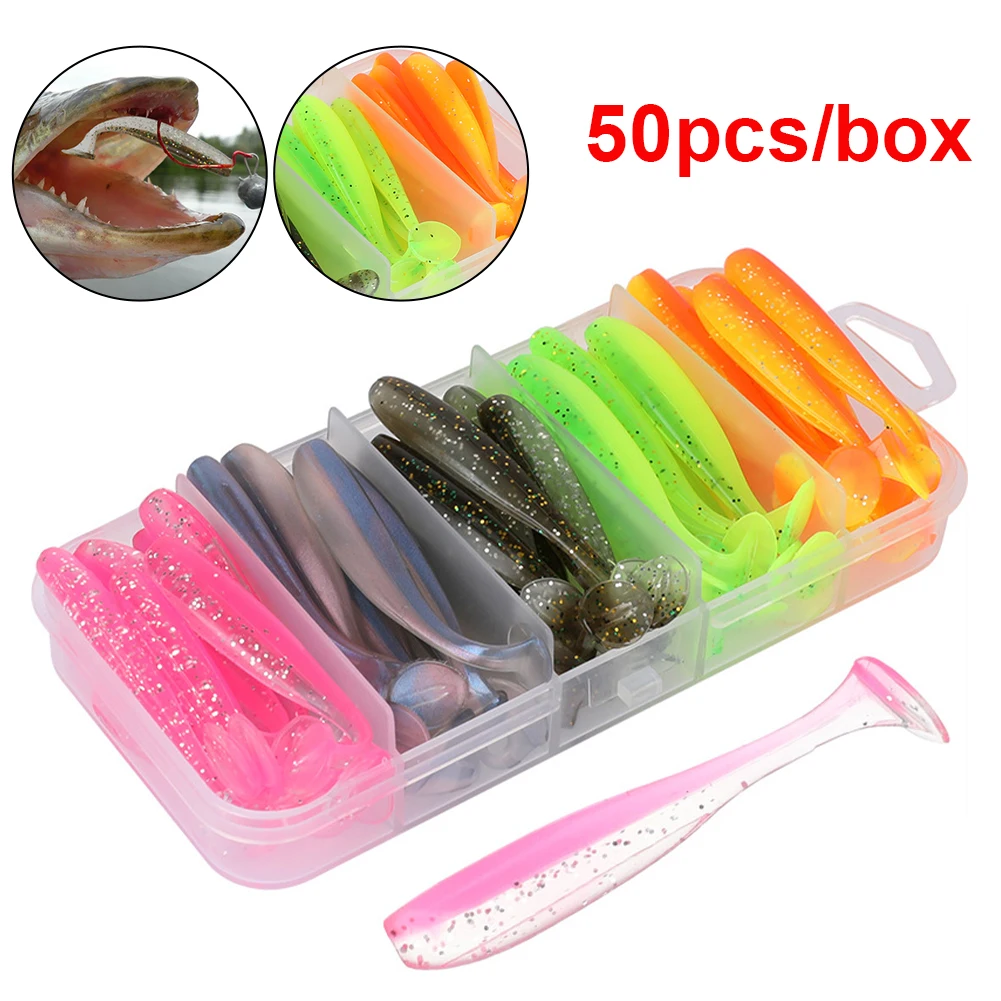 50pcs Fishing Soft Lure Worm With Box Silicone Bait Artificial Bait Paddle Tail Soft Carp Bass Freshwater Carp Fishing Tackle
50pcs Fishing Soft Lure Worm With Box Silicone Bait Artificial Bait Paddle Tail Soft Carp Bass Freshwater Carp Fishing Tackle