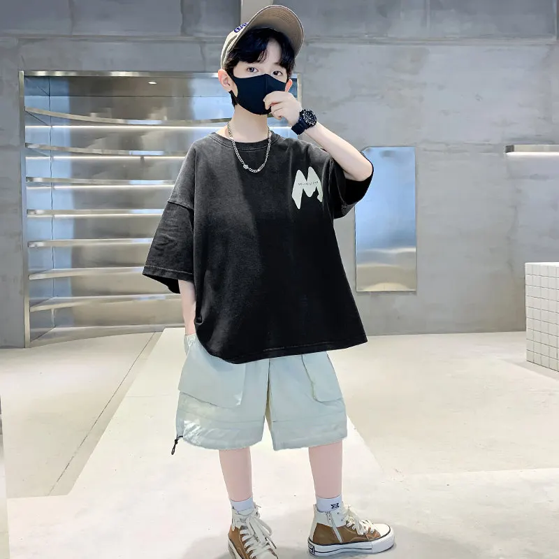 Children's Clothing Set For Boys Short Sleeve High Quality T Shirt+Shorts Two-Pieces Summer Teenager Casual Sport Outfits 10 12Y
Children's Clothing Set For Boys Short Sleeve High Quality T Shirt+Shorts Two-Pieces Summer Teenager Casual Sport Outfits 10 12Y