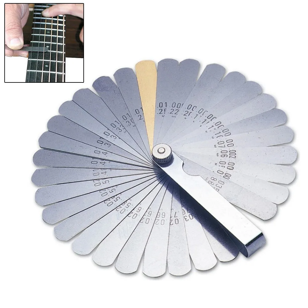 Feeler Gauge Set 32 Fret Guitar Neck Relief String Height Luthier Tool Guage For Folk Guitar Electric Guitar Bass
Feeler Gauge Set 32 Fret Guitar Neck Relief String Height Luthier Tool Guage For Folk Guitar Electric Guitar Bass