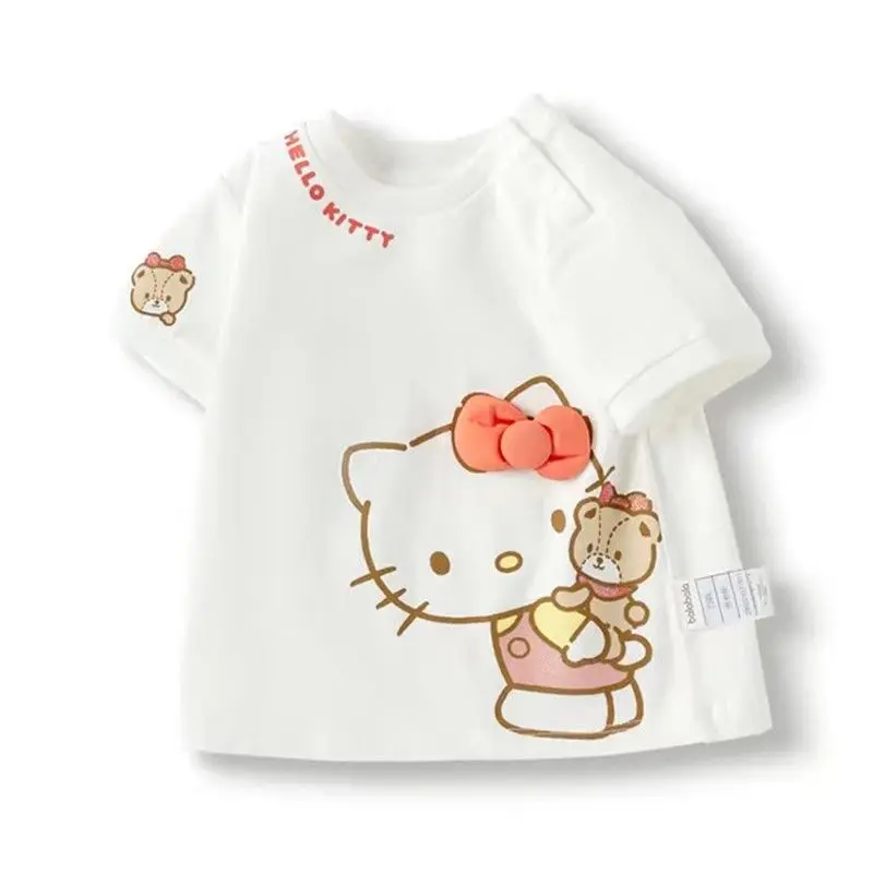 Summer Hello Kitty Anime Kawaii Sanrio Short Sleeve T-Shirt Cute Cartoon Ins Fashion Children Casual Clothing Gifts for Girls
Summer Hello Kitty Anime Kawaii Sanrio Short Sleeve T-Shirt Cute Cartoon Ins Fashion Children Casual Clothing Gifts for Girls