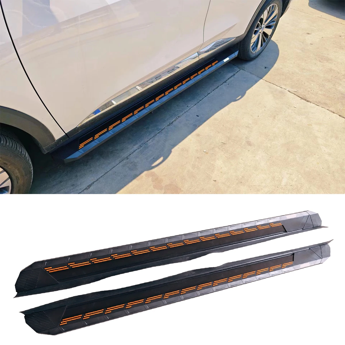 

2pcs fixed Side Step Pedal Running Board Nerf Bar fits for Toyota Highlander Kluger 2014-2019