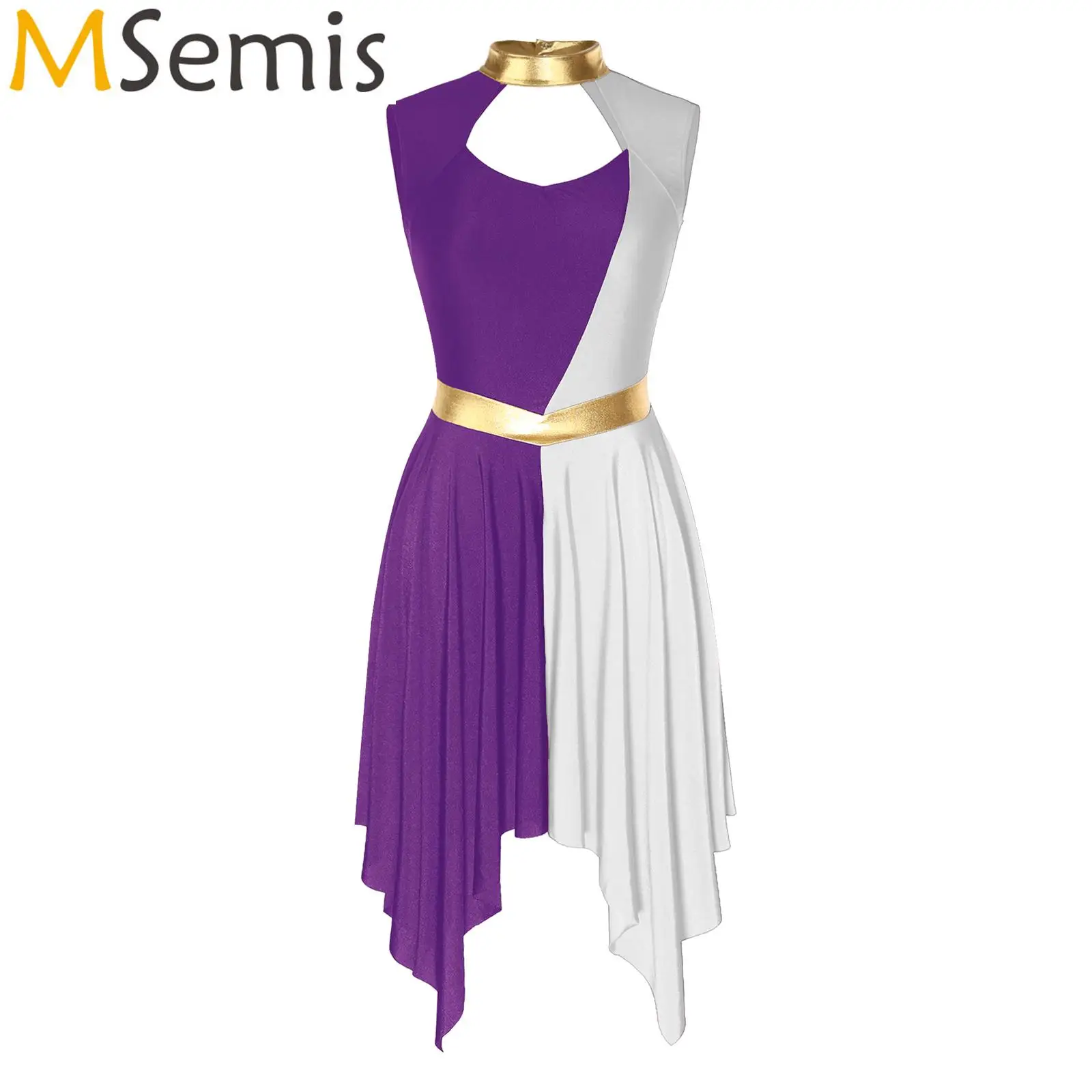 Womens Liturgical Lyrical Worship Dance Costume Ballroom Lyrical Dance Dresss Cutout Sleeveless Irregular Hem Prom Dresses
Womens Liturgical Lyrical Worship Dance Costume Ballroom Lyrical Dance Dresss Cutout Sleeveless Irregular Hem Prom Dresses