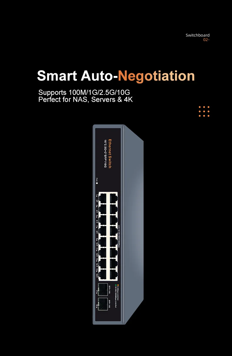 S3d0be068e3b3424186b9196c37804aef7 KeepLiNK 18-Port Multi-Gigabit Unmanaged Network Switch 16 X 2.5Gb Ethernet + 2 X 10Gb SFP+ for High-Speed Data Networking