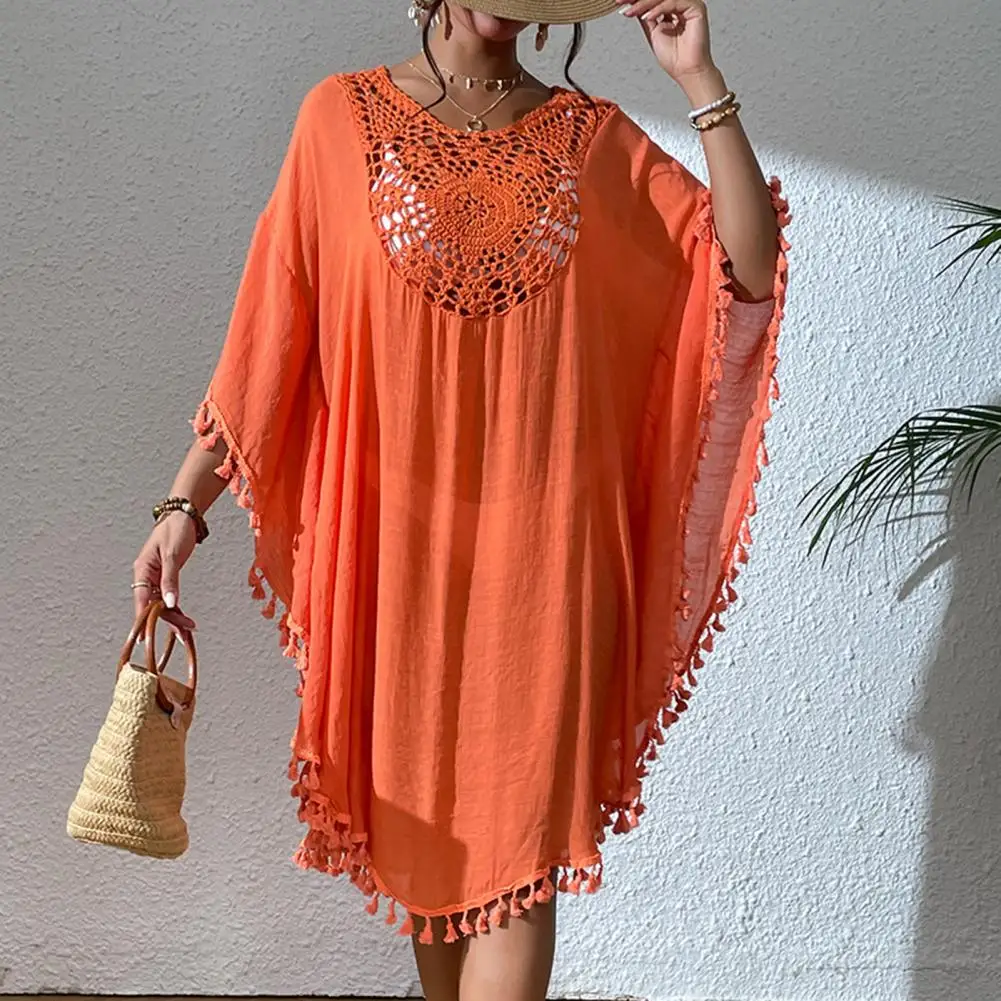 

2024 Women Beach Dress Cover-Ups Swimsuit Beachwear Lady Bathing Suit Swim Cape For Woman Summer Tunic Saida Praia