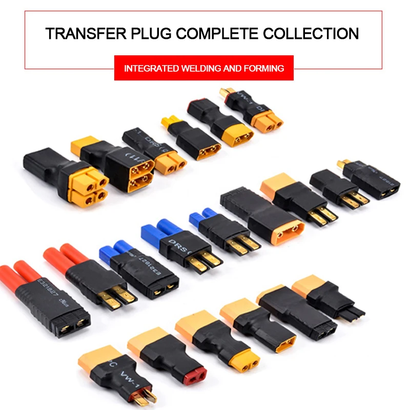 DXF Amass Adapter XT60 to XT90 EC5 EC3 TRX T Deans Female Male Connectors Plug for RC Helicopter Quadcopter LiPo Battery Plug
DXF Amass Adapter XT60 to XT90 EC5 EC3 TRX T Deans Female Male Connectors Plug for RC Helicopter Quadcopter LiPo Battery Plug