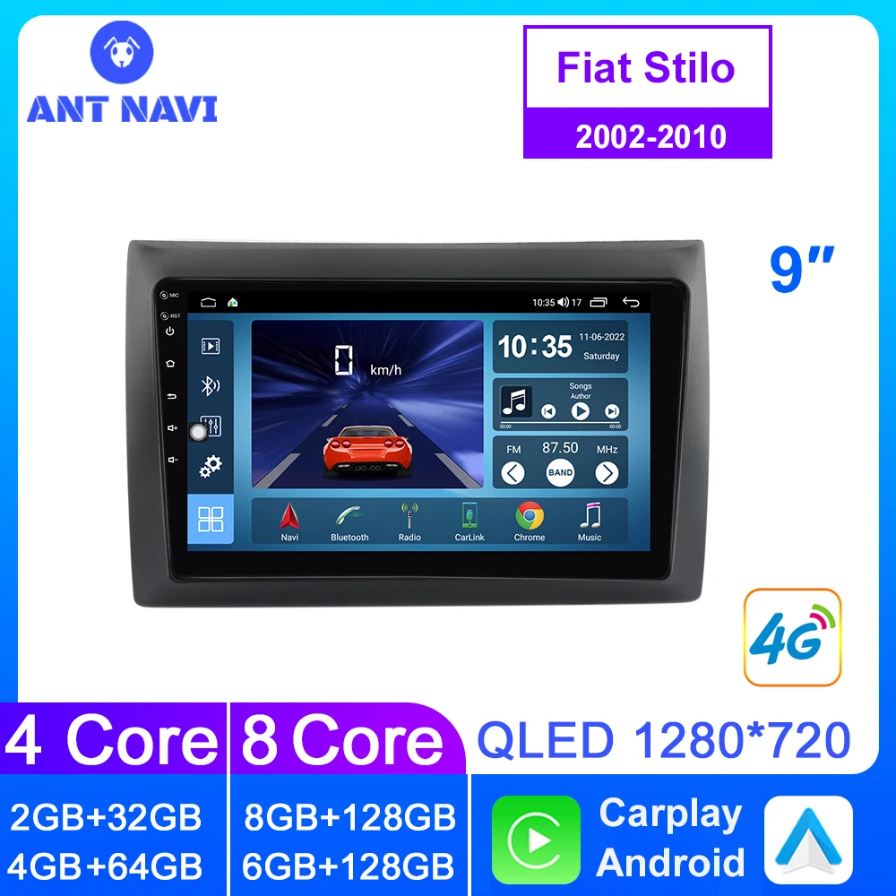 AntNavi Car Radio For Fiat Stilo 2002 2003 2004-2010 Car Stereo Apply Carplay Car Multimedia Player GPS Navigation Android 2 Din
AntNavi Car Radio For Fiat Stilo 2002 2003 2004-2010 Car Stereo Apply Carplay Car Multimedia Player GPS Navigation Android 2 Din