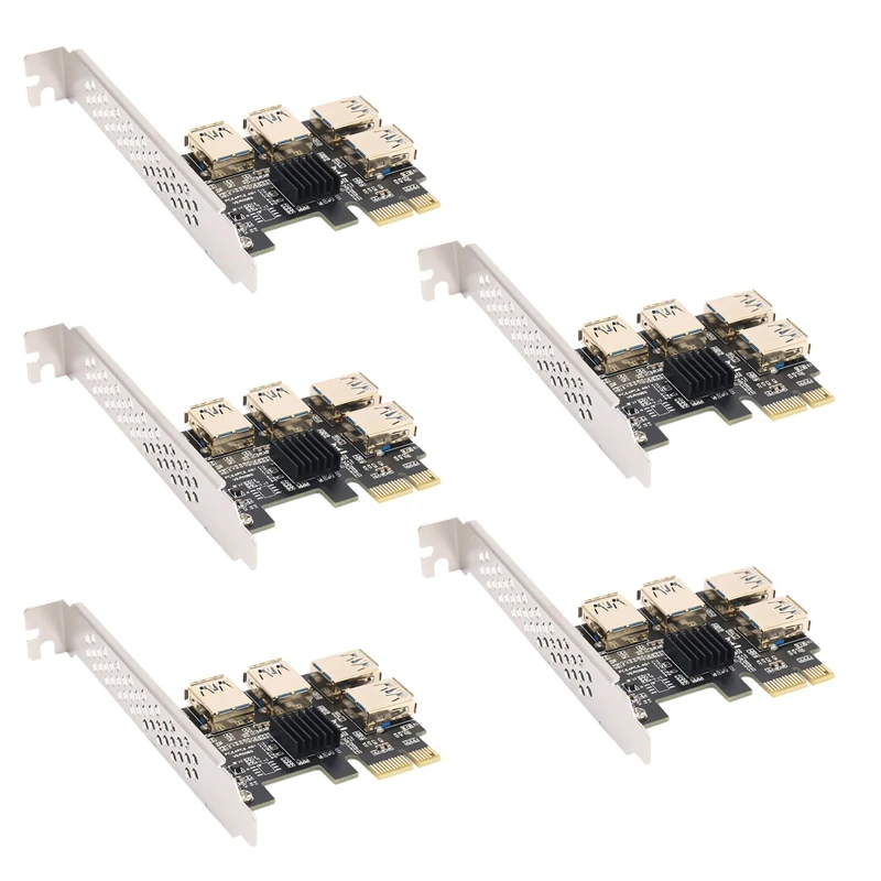 5-кратный Новый переходник Pcie с 4 портами, плата расширения PCI-E 1X к 4 USB 3,0, PCI-E Rabbet, переходник для графического процессора, эфириум ETH/Портативная техника
5-кратный Новый переходник Pcie с 4 портами, плата расширения PCI-E 1X к 4 USB 3,0, PCI-E Rabbet, переходник для графического процессора, эфириум ETH/Портативная техника