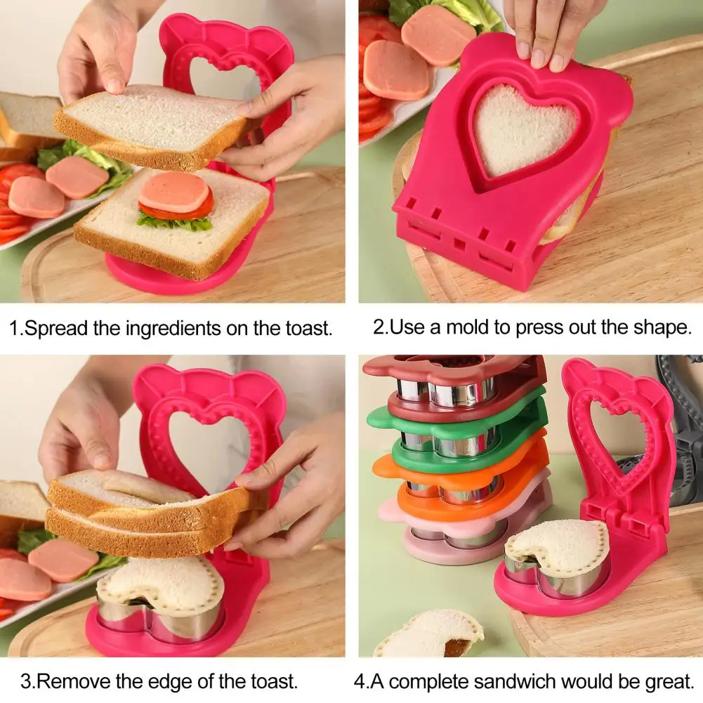 Detachable Sandwich Cutter Heart-shaped Stainless Steel Sandwich Mold Diy Pocket Bread Cutter Sealer for Toasted Delights
Detachable Sandwich Cutter Heart-shaped Stainless Steel Sandwich Mold Diy Pocket Bread Cutter Sealer for Toasted Delights