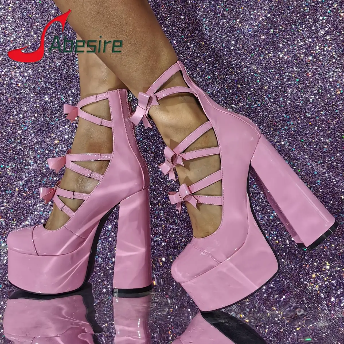 Pink Bow Tie High Heels Round Toe Thick Heel Platform Zipper Sandals Sweet Cute Lolita Mary Jane Shoes Summer Party Women Pumps
Pink Bow Tie High Heels Round Toe Thick Heel Platform Zipper Sandals Sweet Cute Lolita Mary Jane Shoes Summer Party Women Pumps