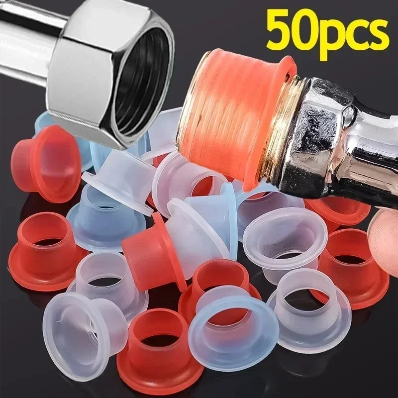 

50/10PCS Faucet Leak-proof Sealing Gasket Washer Silicone Raw Belt Triangle Valve Rubber Pipe Hose Prevent Dripping Leakage Plug