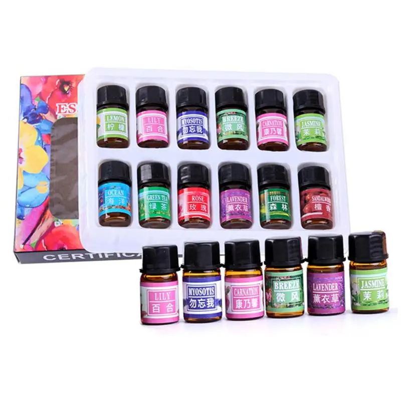 

12pcs/lot 3ML Aromatherapy Aromatic Plant Water-soluble EssentialOil Set Humidifier Aromatherapy Spa Bath Massage EssentialOil