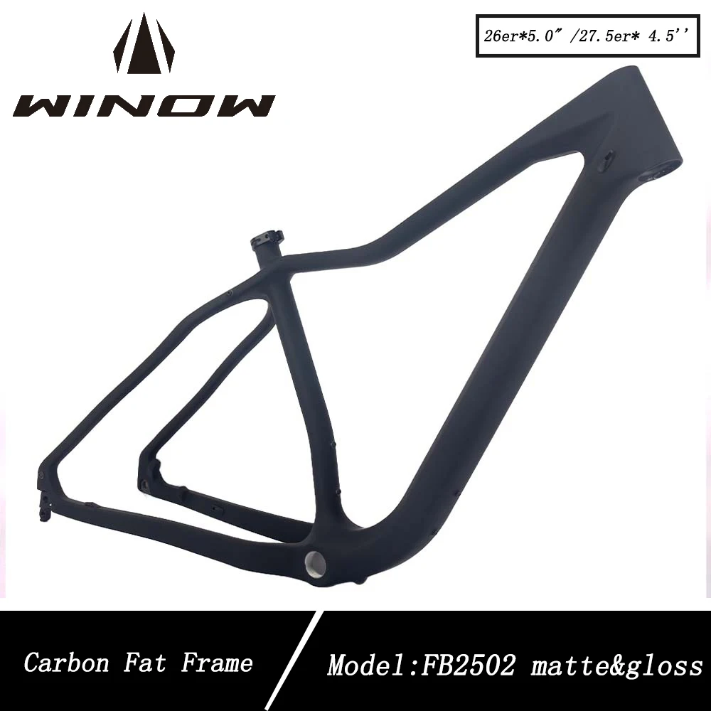 

Winowsports Snow Carbon MTB Frame 26er*5.0" /27.5er* 4.5'' BSA 100MM Bicycle Frames Post Mount 160mm Rotor MTB Snow Frameset