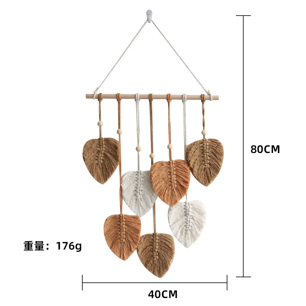 Modern Vertical Leaves - Handmade Macrame Wall Tapestry 2 S3d12ea094fca47608c4ee0f3341bf52dP