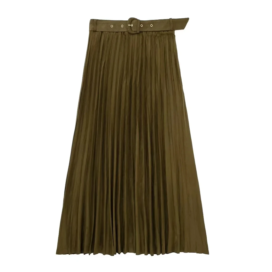 TRAF Women's Long Pleated Skirts 2023 Fashion High-Waist Midi Skirt Woman Vintage A-line Belt Maxi Skirt Korean Aesthetic Skirts
TRAF Women's Long Pleated Skirts 2023 Fashion High-Waist Midi Skirt Woman Vintage A-line Belt Maxi Skirt Korean Aesthetic Skirts
