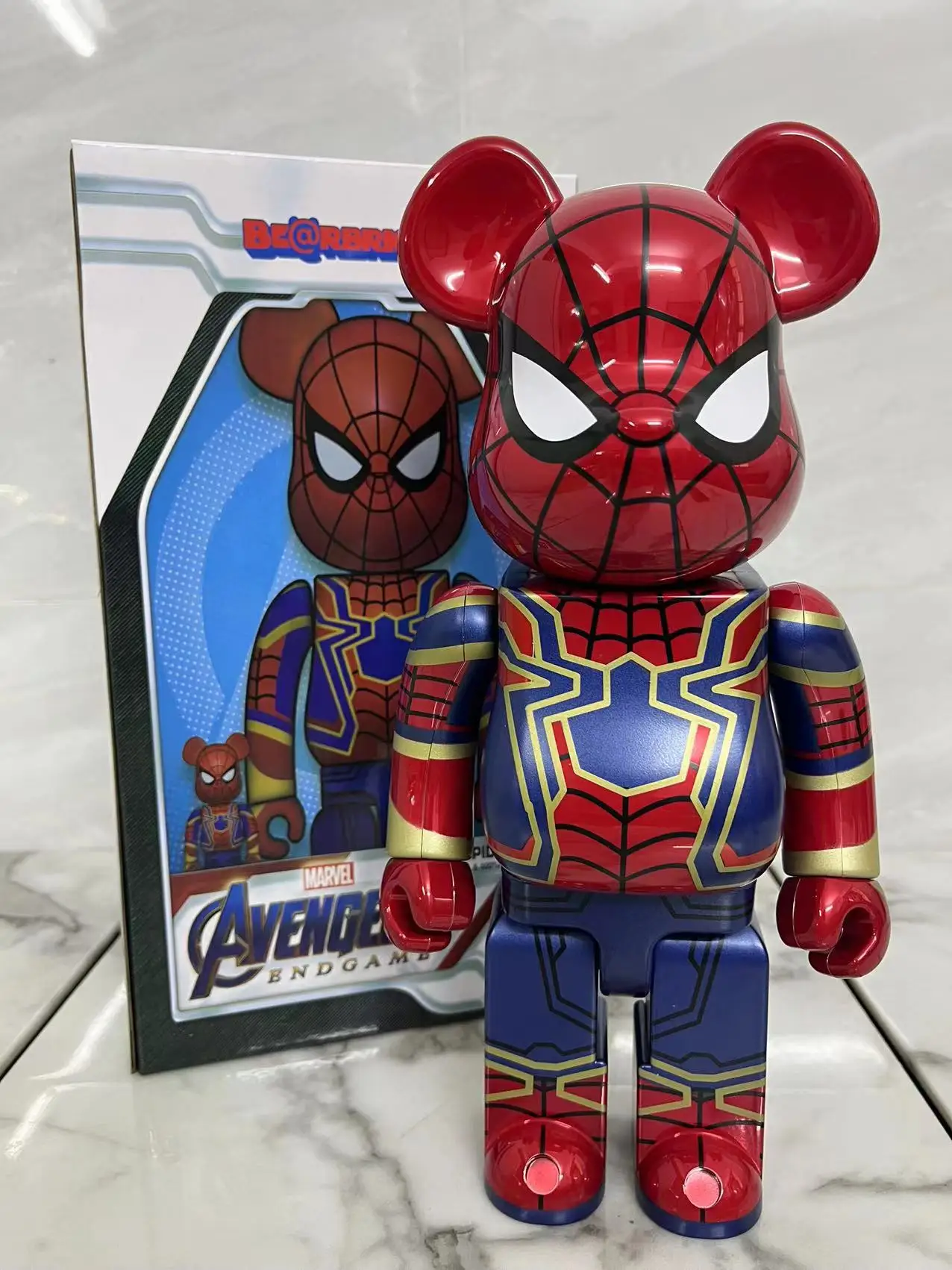 

Marvel 28 см медведь кирпич 400% Человек-паук искусственная кукла Железный человек экшн-Кукла Медведь кирпичная фигурка игрушка кавайное украшение