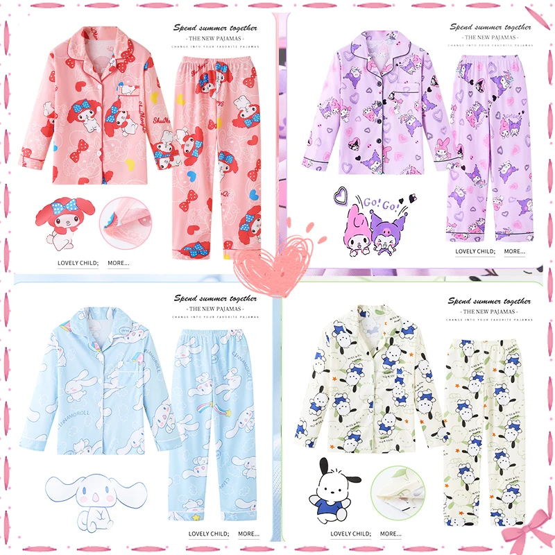 Sanrioed Kids Pajamas Kawaii 2 Piece Set Soft Home Colthes Pants Shirt Cotton Anime Pochacco Cinnamoroll Kuromi Girls Boys Gift 
Sanrioed Kids Pajamas Kawaii 2 Piece Set Soft Home Colthes Pants Shirt Cotton Anime Pochacco Cinnamoroll Kuromi Girls Boys Gift