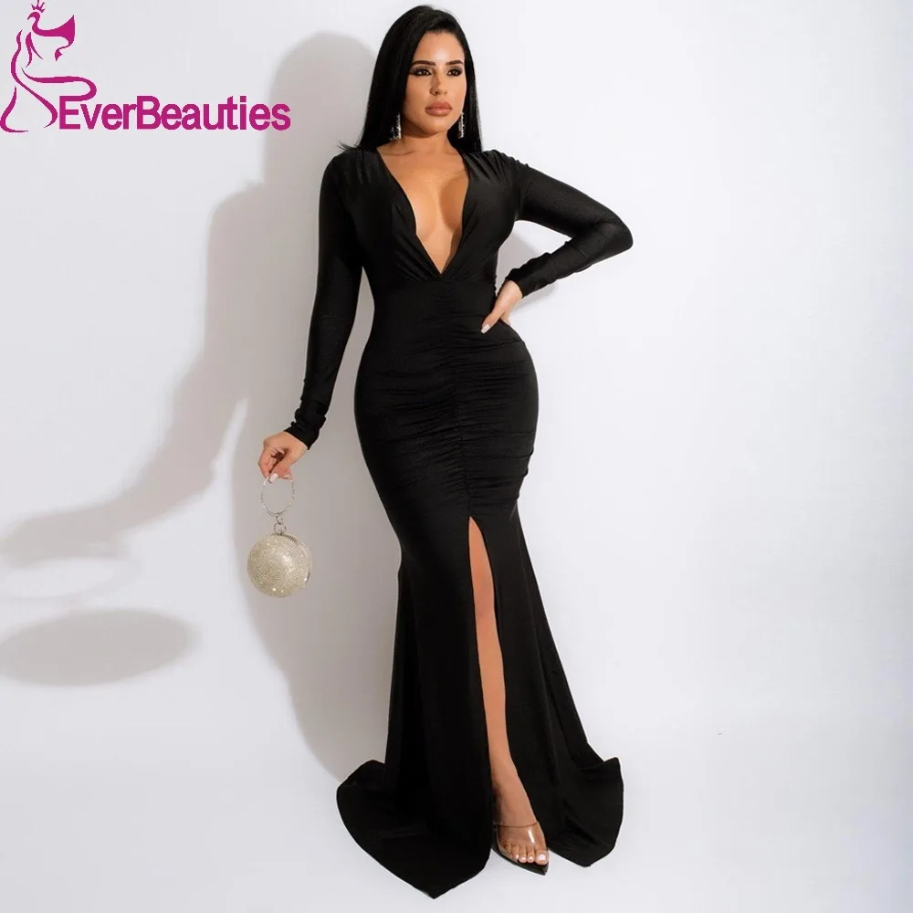 Vestidos De Gala Long Sleeves Prom Dresses for Women Sexy Slit Vestidos Para Eventos Especiales Mermaid V Neck Party Dress
Vestidos De Gala Long Sleeves Prom Dresses for Women Sexy Slit Vestidos Para Eventos Especiales Mermaid V Neck Party Dress
