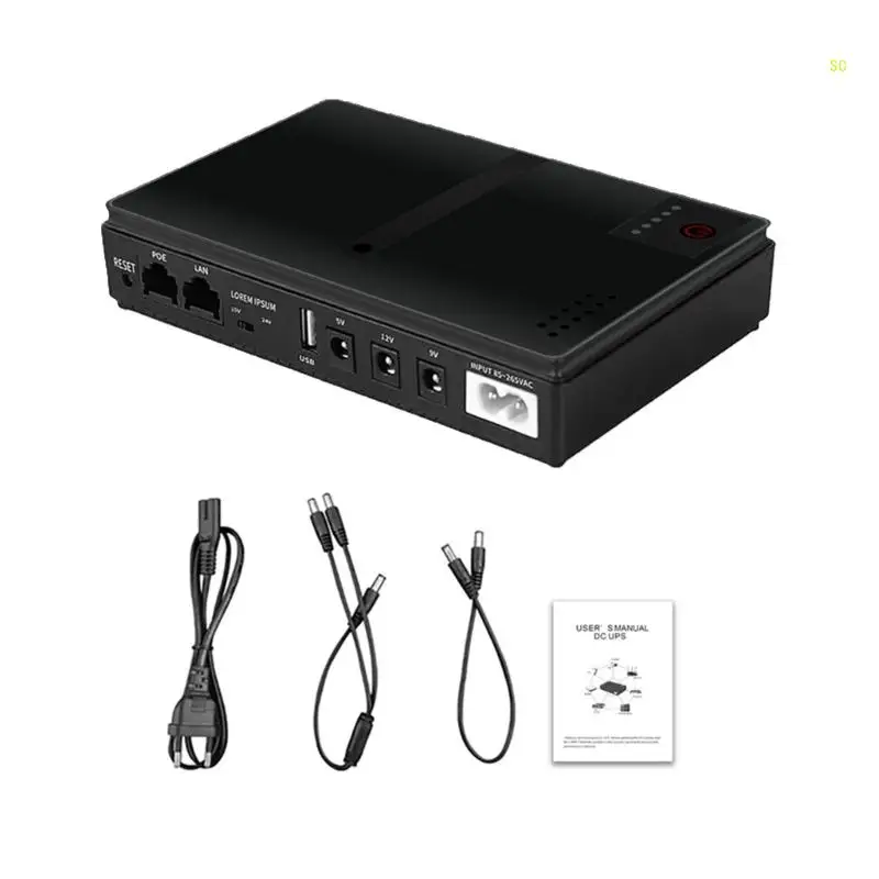 

Compact UPS Battery Backup for House Router,Monitor,Security Camera Uninterrupted Power Supply with 10400mAh Dropshipping