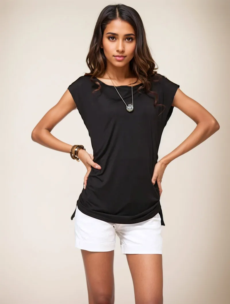 BBWM جولة الرقبة مرونة قصيرة الأكمام أزياء المرأة تي شيرت فضفاض الرجعية الوردي ضئيلة الصيف الإناث أعلى BBWM جولة الرقبة مرونة قصيرة الأكمام أزياء المرأة تي شيرت فضفاض الرجعية الوردي ضئيلة الصيف الإناث أعلى