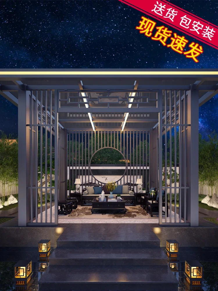 Aluminum Alloy Pavilion New Chinese-style Courtyard Outdoor Garden Villa Sunroom Design Leisure
Aluminum Alloy Pavilion New Chinese-style Courtyard Outdoor Garden Villa Sunroom Design Leisure
