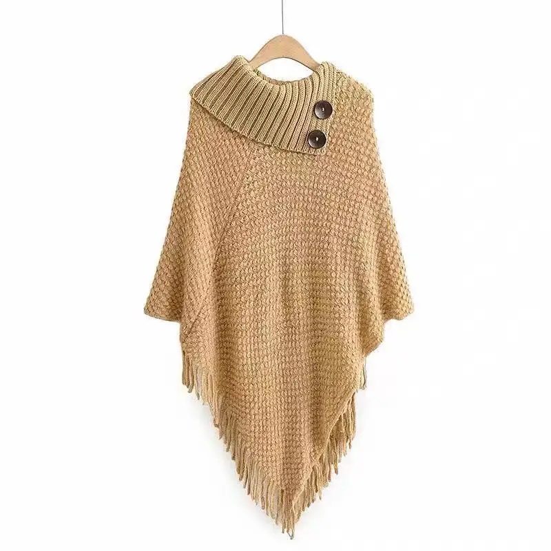 Autumn Winter New Irregular Tassel Cape Women's Sweater Pullover Sweater Warm Poncho Lady Capes Khaki Cloaks
Autumn Winter New Irregular Tassel Cape Women's Sweater Pullover Sweater Warm Poncho Lady Capes Khaki Cloaks