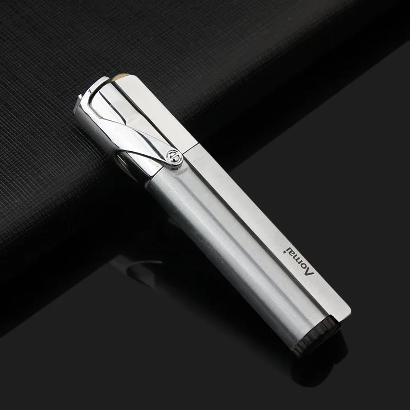 New Ultra-thin Metal Flint Lighters Gas Lighter Butane Turbo Jet Lighter Cigar Cigarettes Windproof Lighter Gadgets For Men
New Ultra-thin Metal Flint Lighters Gas Lighter Butane Turbo Jet Lighter Cigar Cigarettes Windproof Lighter Gadgets For Men