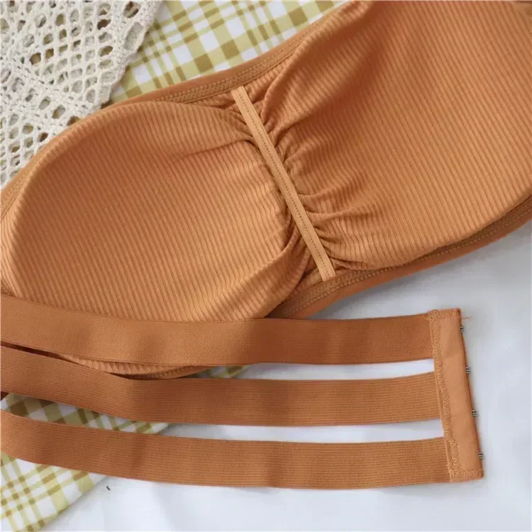 Women's Invisible Strapless Bra with Removable Pads Sexy Underwear Tube Top Girls One-piece Backless Lingerie Cropped Tanks Women's Invisible Strapless Bra with Removable Pads Sexy Underwear Tube Top Girls One-piece Backless Lingerie Cropped Tanks