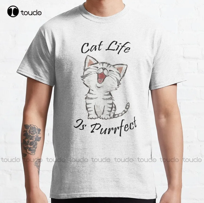 Футболка с цифровой печатью Cat Life Is Perfect, Классическая мужская футболка, модные креативные Забавные футболки для отдыха
Футболка с цифровой печатью Cat Life Is Perfect, Классическая мужская футболка, модные креативные Забавные футболки для отдыха