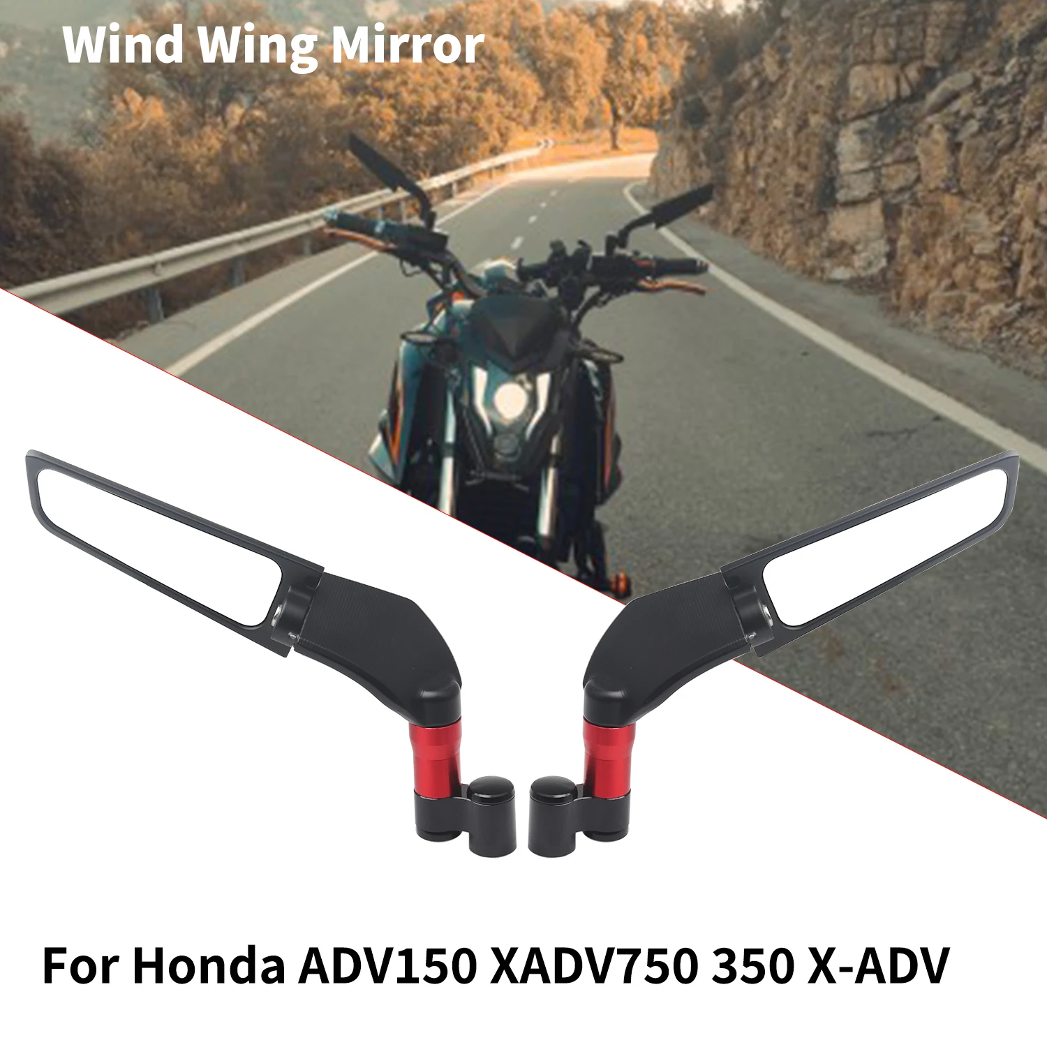 

For Honda ADV150 XADV750 350 X-ADV 750 PCX 160 150 125 Universal Motorcycle Mirror Wind Wing side Rearview Reversing mirror