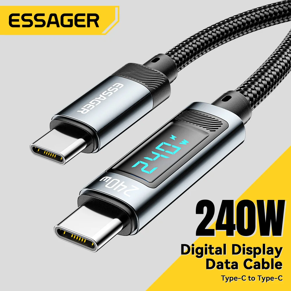 

Essager 240W USB Type C To USB C Cable 100W PD 3.1 Fast Charging Charger Wire For Iphone15 Macbook Pro Samsung Laptop USB C Cord
