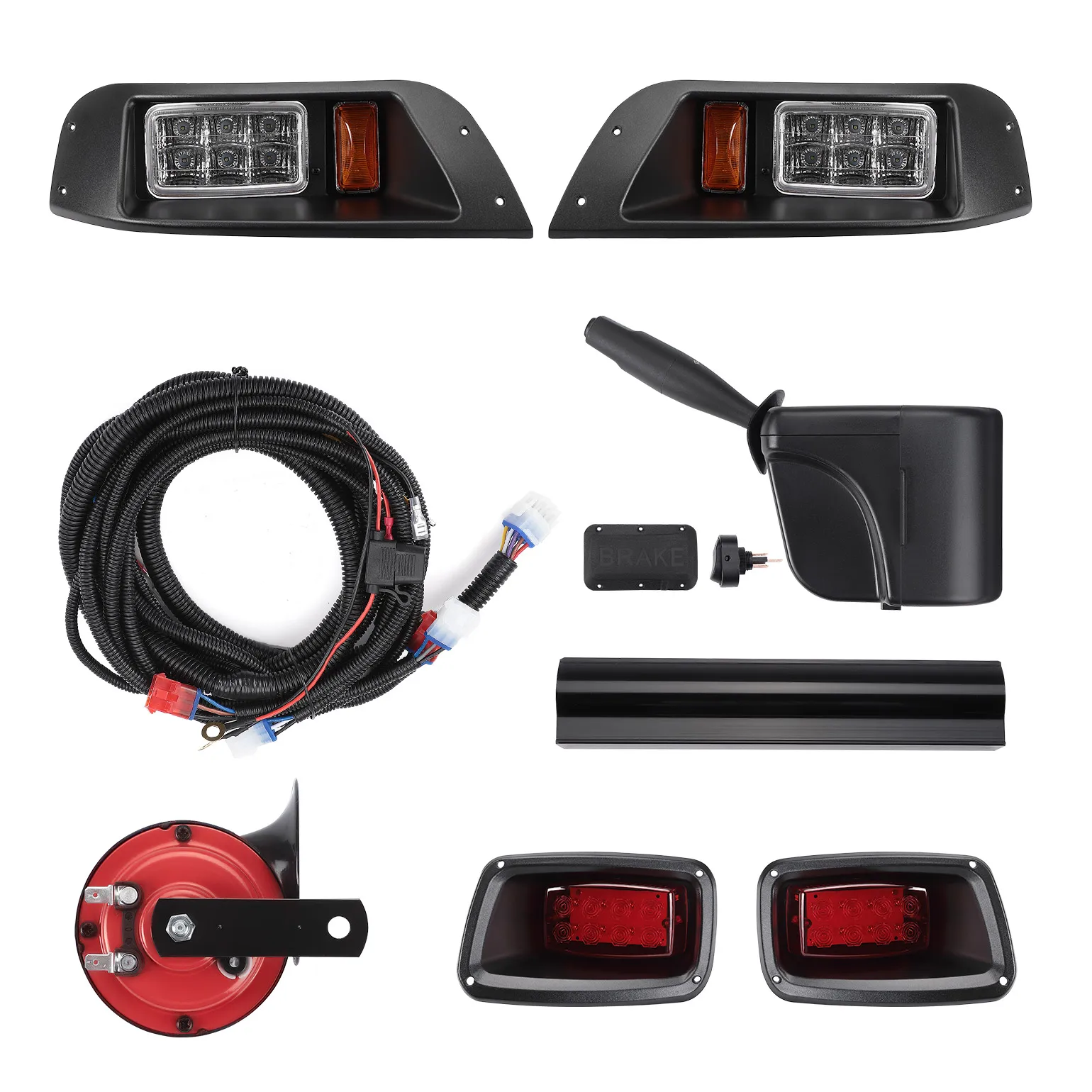 Golf Cart Upgrade Street Legal Headlight Kits Brake Turn Signal Tail Light Horn Compatible with EZGO TXT 1996-2013 Gas/Electric
Golf Cart Upgrade Street Legal Headlight Kits Brake Turn Signal Tail Light Horn Compatible with EZGO TXT 1996-2013 Gas/Electric