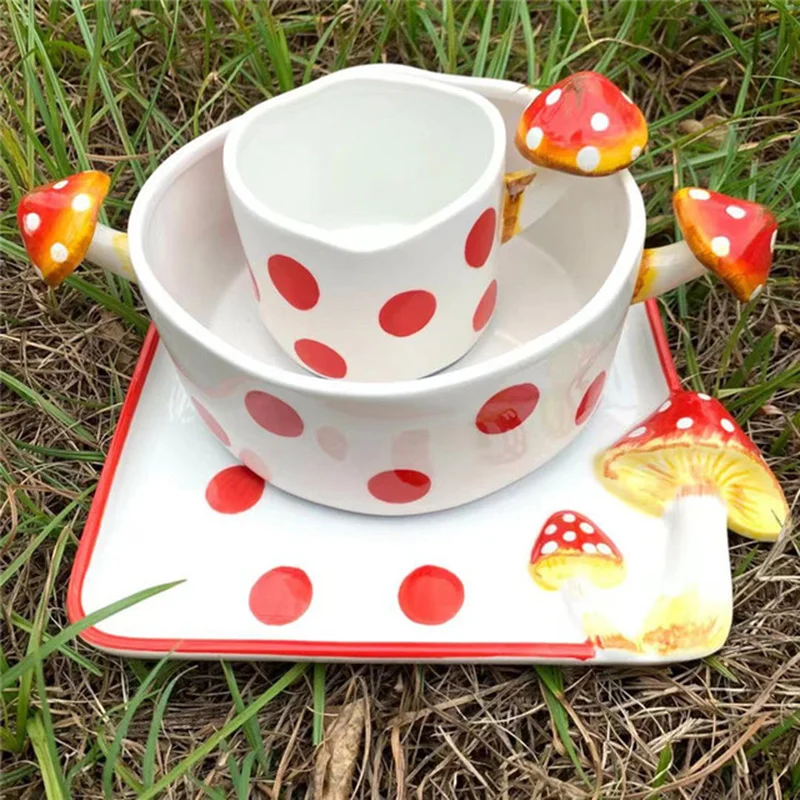 

260 мл Мультяшные милые кружки в виде грибов кофейные чашки 3D кружка в виде грибов для офиса дома завтрака с ручкой кружки и чашки для молока